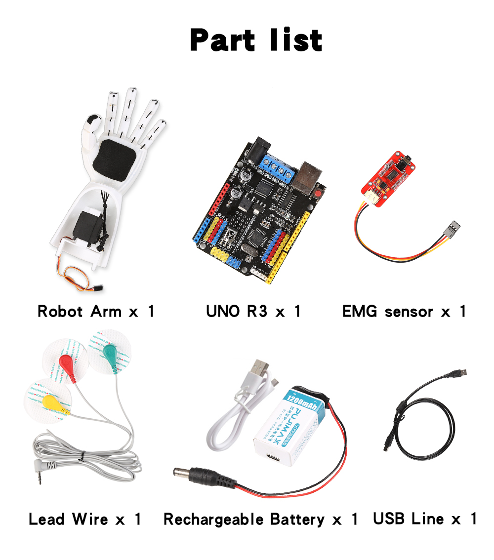 Capteur EMG bras robotique cap - Diy Electronics Kits avis et prix